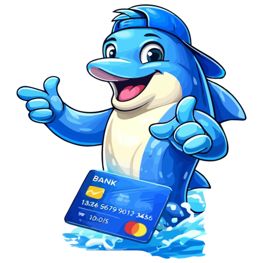 Blue Dolphin mascot wearing a cap